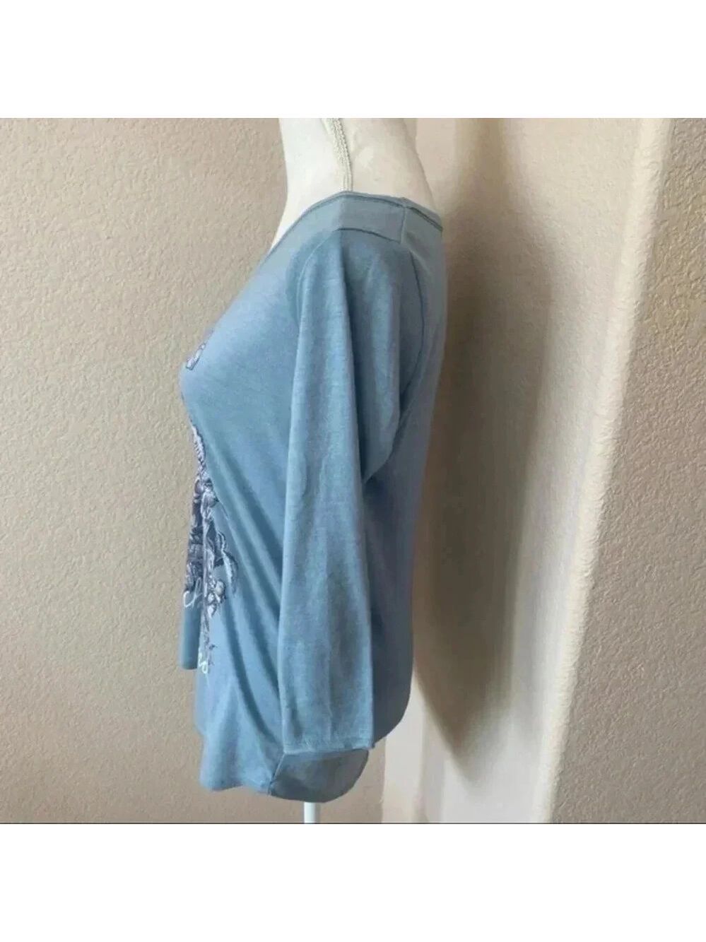 NWT Lucky Brand Blue Floral Tee Womens Size Small - Picture 4 of 15